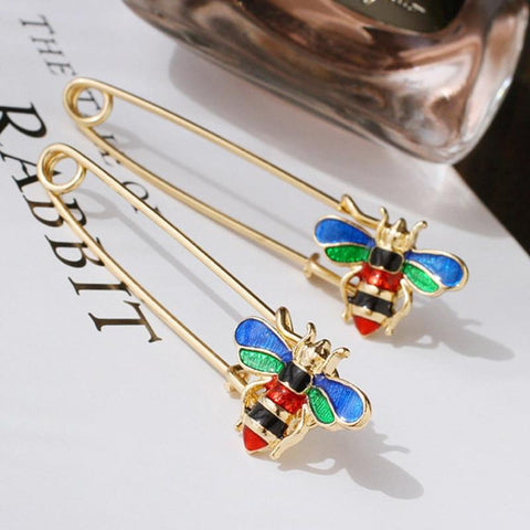 Multi-Color Enamel Bee Brooch