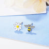 Lovely Bee & Flower Stud Earrings