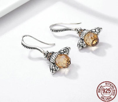 Lovely Orange Bee Drop Earrings