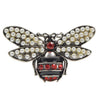 Lovely Rhinestone and Pearl Bee Brooch