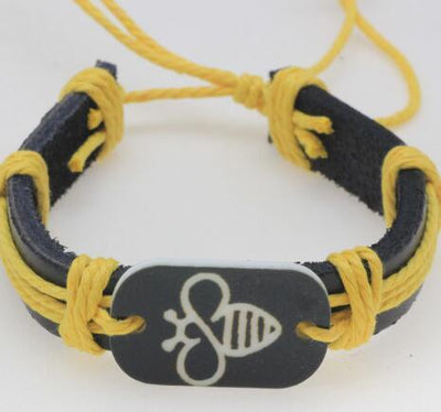 Lovely Bee Leather Bracelet