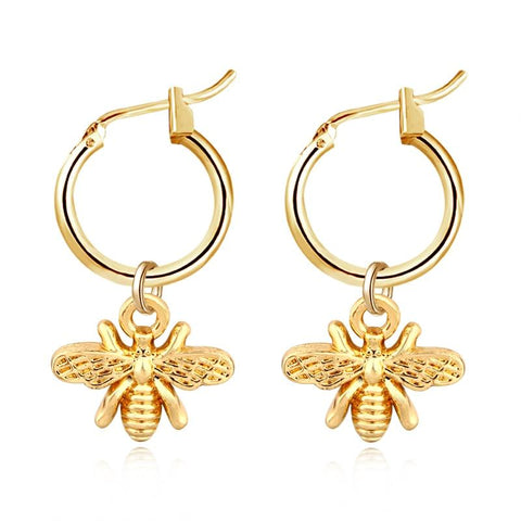 Cute Bee Hoop Earrings