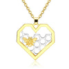Lovely Honeycomb Bee Pendant Necklace