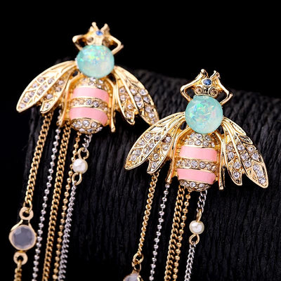 Long Tassel Bee Earrings