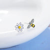 Lovely Bee & Flower Stud Earrings